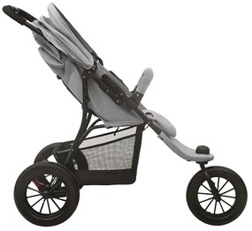 vidaXL Καρότσι Μωρού Ανοιχτό Γκρι Ατσάλινο