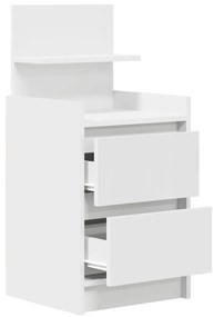 vidaXL Κομοδίνα με 2 συρτάρια 2 τεμάχια Λευκό 38x34x80 εκ.