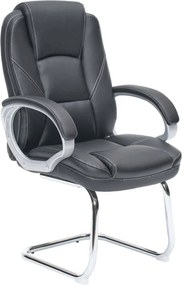 BF6950VW Πολυθρόνα Γραφείου Επισκέπτη, Pu Μαύρο, Βάση Χρώμιο   2τμχ