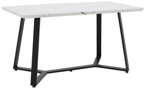 Tραπέζι Gemma pakoworld λευκό μαρμάρου-μαύρο 140x80x75εκ - Μέταλλο - 235-000017