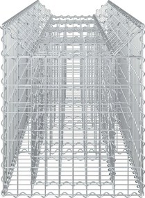 vidaXL Ανασηκωμένο κρεβάτι gabion Ασημί