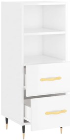 vidaXL Ντουλάπι Γυαλιστερό Λευκό 34,5x34x90 εκ. Επεξεργασμένο Ξύλο