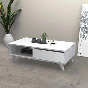 Τραπεζάκι σαλονιού Aster Megapap χρώμα λευκό 120x56x40εκ.
