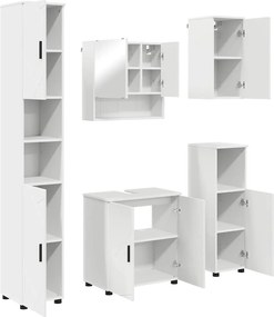 vidaXL Σετ Επίπλων Μπάνιου 5 pcs Λευκό Επεξεργασμένο ξύλο &amp; Μέταλλο