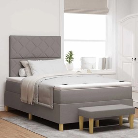 vidaXL Κρεβάτι με ελατήρια με στρώμα Taupe 120 x 190 cm ύφασμα