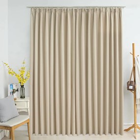 vidaXL Κουρτίνα Συσκότισης με Γάντζους Μπεζ 290 x 245 εκ.