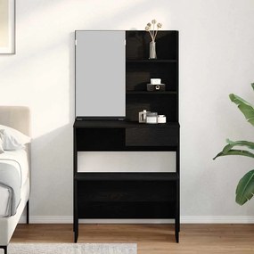 vidaXL Σετ Τραπεζιού Μακιγιάζ 2 pcs Μαύρη Οξυά Επεξεργασμένο ξύλο