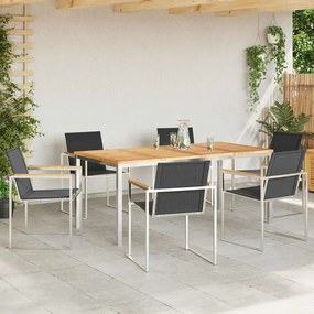 vidaXL Σέτ φαγητού για κήπο 7 pcs Συμπαγές Ξύλο Τικ