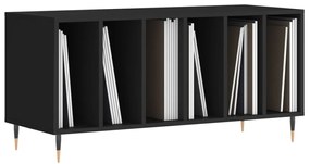 vidaXL Έπιπλο Δίσκων Μαύρο 100 x 38 x 48 εκ. από Επεξεργασμένο Ξύλο