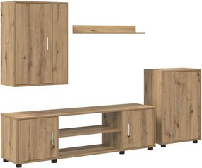 vidaXL Σετ επίπλου τηλεόρασης 4 pcs Artisan Oak Επεξεργασμένο ξύλο