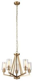 Πολυέλαιος Κρεμαστό Φωτιστικό 5xE27 Deryn Elstead Lighting KL-DERYN5-NBR Ορείχαλκος