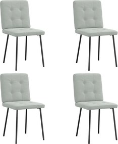 vidaXL Καρέκλες Τραπεζαρίας 4 τεμ. Ανοιχτό Γκρι Βελούδινες