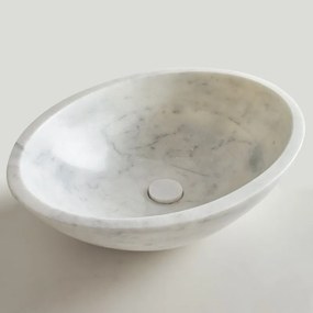 Fossil Mica Marble DR55-300 Επιτραπέζιος Μαρμάρινος Νιπτήρας Carrara Nuovo 55x41εκ.