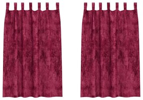 vidaXL Κουρτίνα με κουρτίνες 2 pcs Μπορντό 175 x 140 εκ. Βελούδο