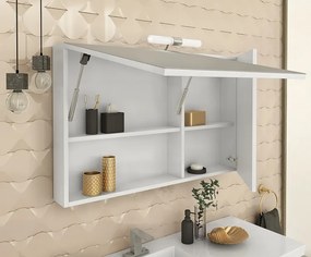 Drop Status White Gloss 100 MDF - Καθρέπτης Με Ντουλάπι (97x12x50)