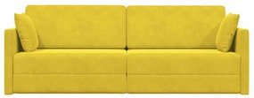 vidaXL Καναπές Κρεβάτι 2 σε 1 Κίτρινος 213x144x60 εκ. Βελούδο