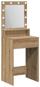 vidaXL Καθρέφτης με LED Φώταartisan oak 50x41x135 εκ