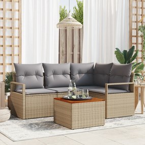 vidaXL Σετ Σοφά Κήπου 5 pcs Μπεζ, ανοιχτό γκρι Μεσαίο