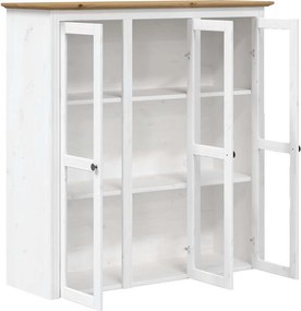 vidaXL Ντουλάπι BODO Λευκό/Καφέ 115,5x43x200,5 εκ. Μασίφ Ξύλο Πεύκου