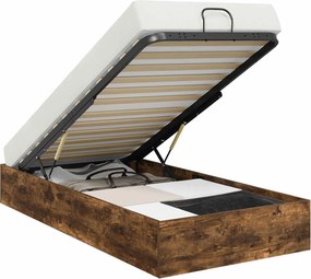 vidaXL Κρεβάτι Οθωμανικού Τύπου Καπνιστή Δρυς 90 x 190 cm