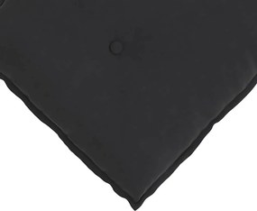vidaXL Μαξιλάρι Πλάτης Μαύρο 60 x 50 cm Υφασμάτινο Κορντουρά