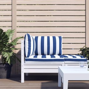 vidaXL Μαξιλάρια Παλέτας 3 τεμ. Μπλε &amp; Λευκά Ριγέ από Ύφασμα Oxford
