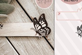 Σετ των 2 Intra απο ξύλο plywood 3mm-4mm πάχος Πινακίδα ονόματος πεταλούδας Δίασταση 30x20 cm INTRAFABR-75555038