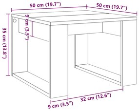 Βοηθητικό Τραπέζι Artisan Δρυς 50 x 50 x 35 εκ. Επεξ. Ξύλο - Καφέ