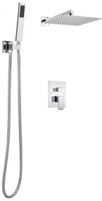 VEVOR Shower Faucet Set 12&quot; Square Rain Shower Head and Hand Set Silver Chrome
