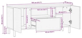 Έπιπλο Τηλεόρασης Μαύρο 105x33x46 εκ. από Επεξεργασμένο Ξύλο - Μαύρο