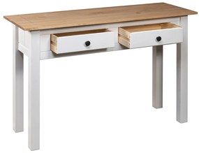 vidaXL Κονσόλα Τραπ. Λευκό 110x40x72 εκ Μασίφ Ξύλο Πεύκου Σειρά Panama