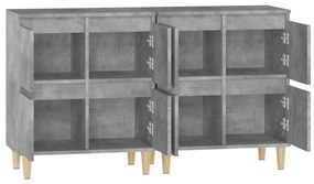 vidaXL Ντουλάπια 2 τεμ. Γκρι Σκυροδέματος 60x35x70 εκ. Επεξεργ. Ξύλο