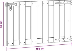 vidaXL Πύλη Κήπου 100 x 60 cm WPC και Αλουμίνιο Καφέ