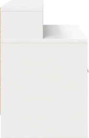 vidaXL Κομοδίνο με συρτάρι Λευκό 51x31x47 cm