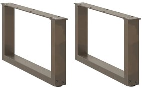 Πόδια Τραπεζιού Σαλονιού σε Σχήμα U 2 τεμ. από Φυσικό Ατσάλι 70x(30-31) εκ. Ατσάλι