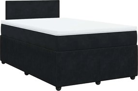vidaXL Κρεβάτι Boxspring με Στρώμα Μαύρο 120x190 εκ. Βελούδινο