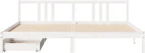 vidaXL Σκελετός Κρεβ. Χωρίς Στρώμα Λευκό 200x200 εκ Μασίφ Πεύκο