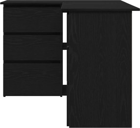 vidaXL Γραφείο με ράφι Μαύρη Οξυά 145 x 100 x 76 εκ Επεξεργασμένο ξύλο