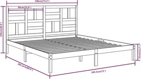 vidaXL Σκελετός Κρεβατιού Χωρίς Στρώμα 180x200 εκ Μασίφ Ξύλο