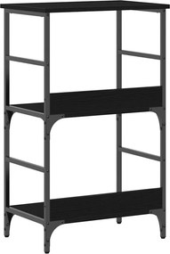 vidaXL Ράφι Βιβλίων Μαύρη Οξυά 50 x 33 x 82 εκ Επεξεργασμένο ξύλο