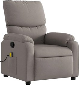 vidaXL Πολυθρόνα Μασάζ Ανακλινόμενη Taupe Υφασμάτινη