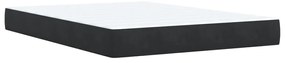 Κρεβάτι Boxspring με Στρώμα Μαύρο 140x190 εκ. Βελούδινο - Μαύρο