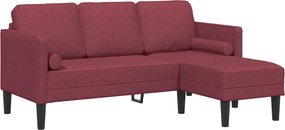 vidaXL Σετ Καναπέ με μαξιλάρι 2 pcs Κόκκινο Πολυεστέρας