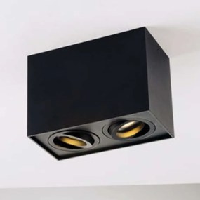 Φωτιστικό Οροφής - Σποτ Town I-TOWN-Q2 NER 2xGU10 18x9,5x12,5cm Black Intec Aluminium