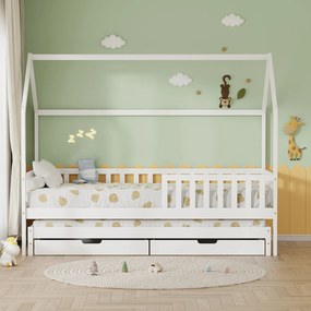 ΠΑΙΔΙΚΟ ΚΡΕΒΑΤΙ 3 ΣΕ 1 PHYLLIS HM723.03 ΞΥΛΟ ΠΕΥΚΟΥ ΛΕΥΚΟ 206x97x166Υεκ.