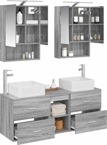 vidaXL Σετ Επίπλων Μπάνιου 5 pcs Γκρι Sonoma