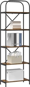 vidaXL Ράφι Βιβλίων Καπνιστό Δρύς 60 x 30 x 183 εκ Επεξεργασμένο ξύλο