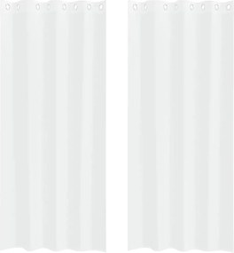 vidaXL Κουρτίνα βυσσινί 2 pcs Λευκό 225 x 140 εκ. Πολυεστέρας