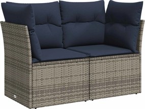 vidaXL Σετ Καναπέ 5 τμχ. Γκρι και Navy Blue Πολυ-ρακί και Χάλυβας