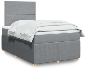 ΚΡΕΒΑΤΙ BOXSPRING ΜΕ ΣΤΡΩΜΑ ΑΝΟΙΧΤΟ ΓΚΡΙ 120X190 ΕΚ. ΥΦΑΣΜΑΤΙΝΟ 3291988